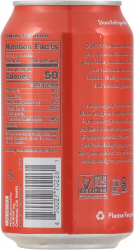 Olipop® Cherry Cola Prebiotic Soda Can Perspective: back