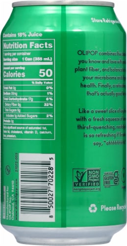 Olipop® Lemon Lime Soda Can Perspective: back
