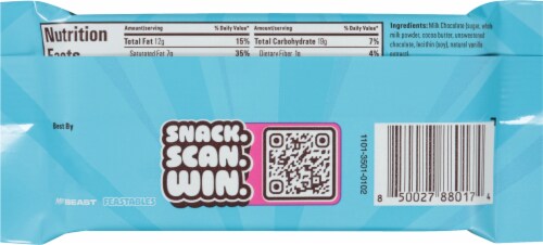 Mr. Beast Feastables Milk Chocolate Candy Bar Perspective: back