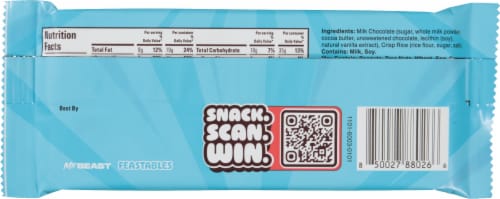 Mr. Beast Feastables Milk Crunch Candy Bar Perspective: back