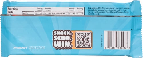 Feastables Peanut Butter Milk Chocolate Candy Bar Perspective: back