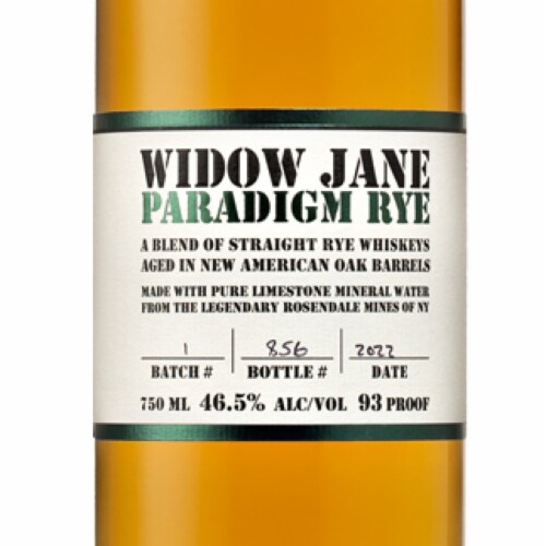 Widow Jane Paradigm Rye Whiskey Perspective: back