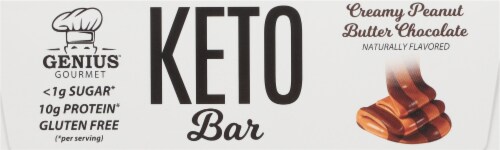 Genius Gourmet® Creamy Peanut Butter Chocolate Keto Bar Perspective: back
