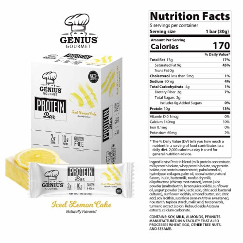 Genius Gourmet® Iced Lemon Cake Protein Bar Perspective: back
