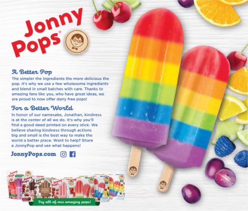 Jonny Pops® Organic Rainbow Fruit Stack Popsicles Perspective: back