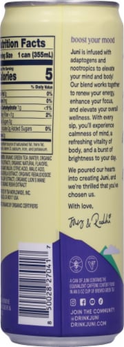 Juni® Organic Sparkling Tea With Adaptogens Lemon Perspective: back