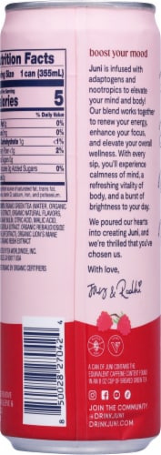 Juni® Sparkling Tea With Adaptogens Raspberry Perspective: back