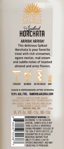Rancho La Gloria Cinnamon & Real Cream Spiked Horchata Ready to Drink Cocktail Single Bottle Perspective: back
