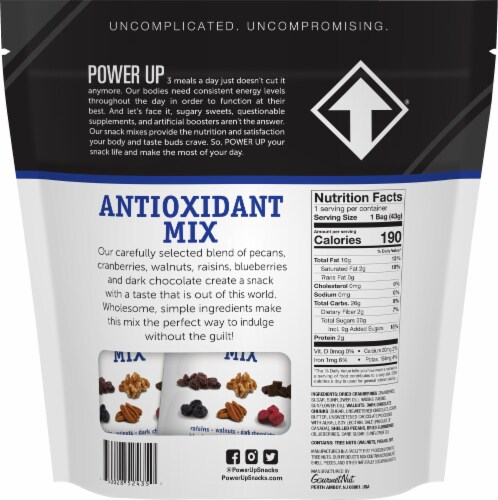 Gourmet Nut Power Up Premium Antioxidant Trail Mix Perspective: back