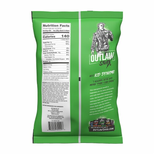 Outlaw Snax Spicy Ranch Tortilla Chips Perspective: back