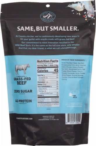 Country Archer® Original Grass-Fed Mini Beef Stick Bag Perspective: back
