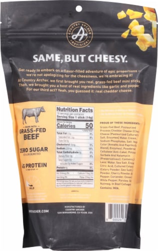 Country Archer® Beef & Cheese Mini Snack Stick Bag Perspective: back