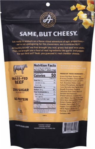 Country Archer™ Beef & Cheese Mini Snack Stick Bag Perspective: back
