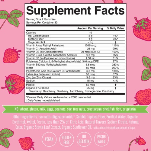 MaryRuth’s Women’s Strawberry Multivitamin Gummies Perspective: back