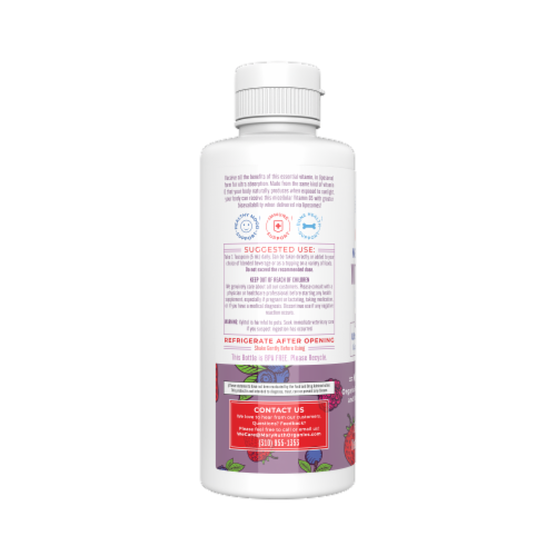MaryRuth's Megadose Vitamin D Liposomal Mixed Berry Liquid Supplement Perspective: back
