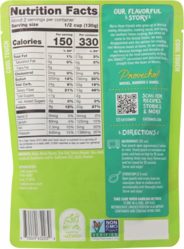 SOMOS™ Plant-Based Mexican Black Beans Perspective: back