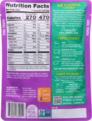 SOMOS™ Cilantro Lime White Rice Pouch Perspective: back