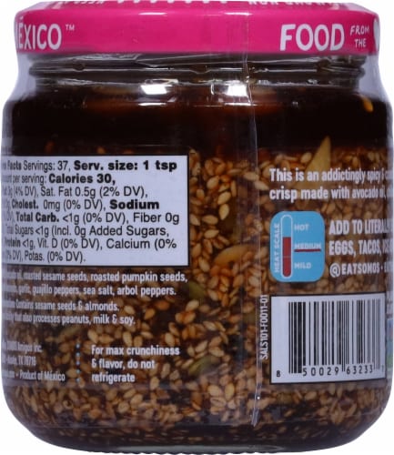 SOMOS™ Salsa Macha Mexican Chili Crisp Nuts & Seeds Perspective: back