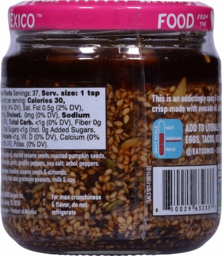 SOMOS™ Salsa Macha Mexican Chili Crisp Nuts & Seeds Perspective: back