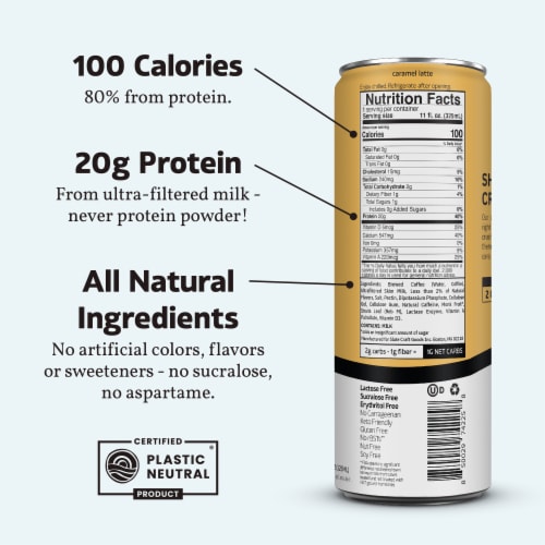 Slate Caramel Latte High Protein Iced Coffee Perspective: back