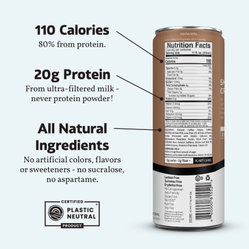 Slate Vanilla Latte High Protein Iced Coffee 11oz 4pk Perspective: back