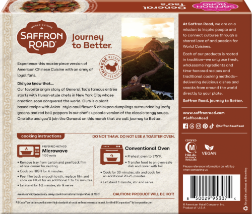 Saffron Road® Plant Based General Tso's Gluten Free Frozen Dinner Perspective: back
