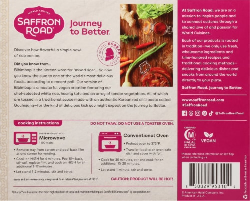 Saffron Road® Vegetable Bibimbap Korean-Style Rice Gluten Free Perspective: back