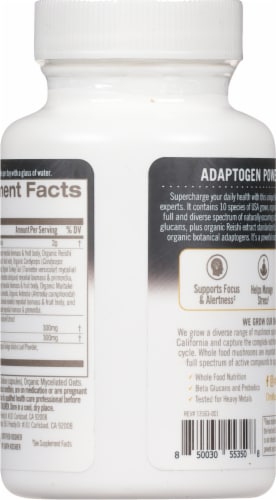 Om® Mushroom Superfood Masterblend Daily Boost Capsules Perspective: back