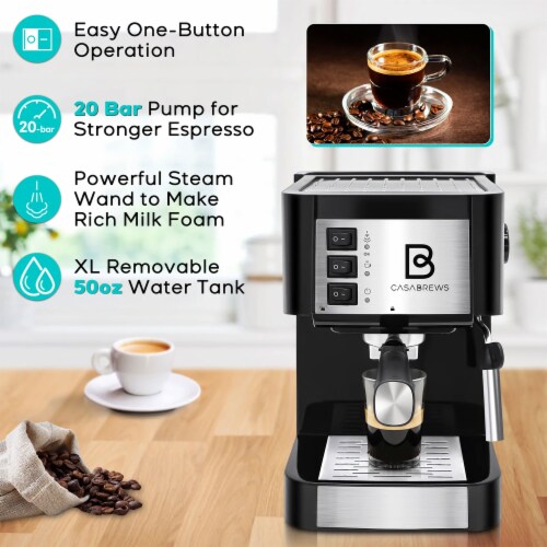 Casabrews Compact Espresso Coffee Machine with Milk Frother Wand