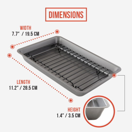 Chicago Metallic Petite Roast and Broil Pan with Rack, 7 x 10