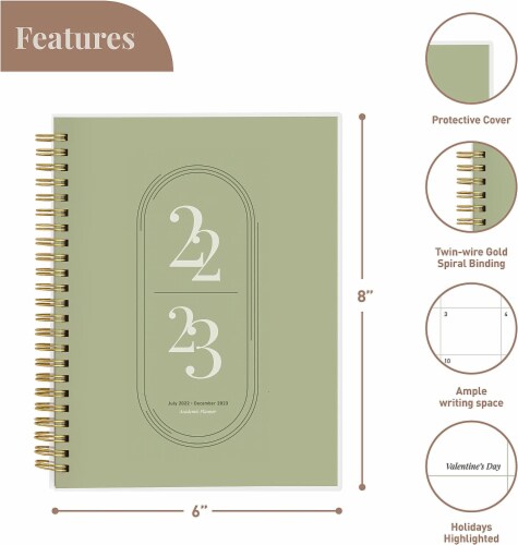 Rileys 2022-2023 Weekly Planner - Academic Weekly & Monthly Agenda Planner (8 x 6 inches) Perspective: back