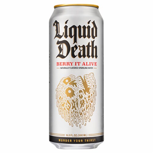 Liquid Death Berry It Alive Sparkling Water Perspective: back