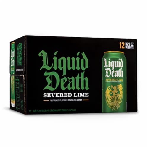 Liquid Death Severed Lime Sparkling Water Perspective: back