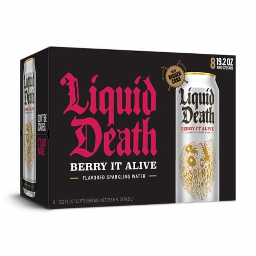 Liquid Death® Berry It Alive Flavored Sparkling Water Cans Perspective: back