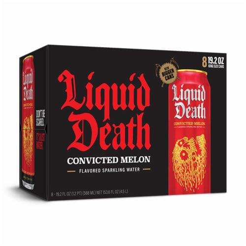 Liquid Death® Convicted Melon Flavored Sparkling Water Cans Perspective: back