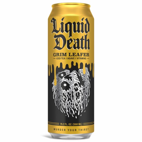 Liquid Death Grim Leafer Iced Tea Perspective: back