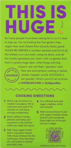 Goodles® Vegan Be Heroes Plant Based Gluten Free Mac and Cheese Perspective: back