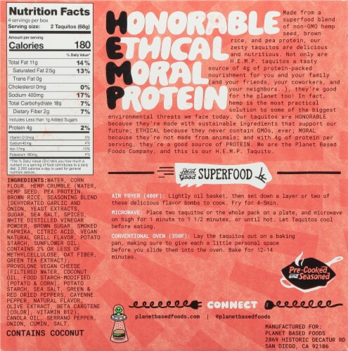 Planet Based Foods™ HEMP Vegan Southwest Taquito Perspective: back