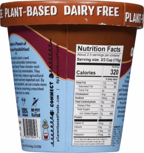 Planet Based Foods™ Chocolate Dairy Free Ice Cream Perspective: back