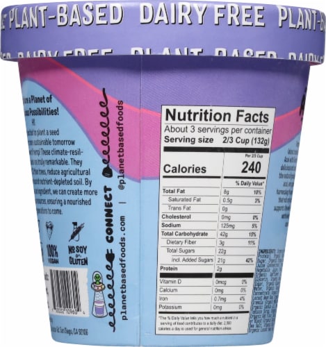 Planet Based Foods™ Blueberry Banana Acai with Granola Dairy Free Ice Cream Perspective: back