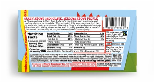 Ben & Jerry's Tony's Chocolonely® Chocolate Love A-Fair Candy Bar Perspective: back