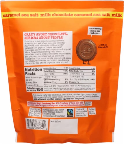 Tony's Chocolonely® Milk Chocolate Caramel Sea Salt Wrapped Chocolates Perspective: back