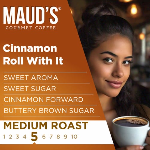 Maud's® Cinnamon Roll Medium Roast Coffee Pods Perspective: back