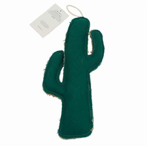 JoJo Modern Pets Eco-friendly Cactus Canvas And Jute Natural Dog Chew Toy Perspective: back