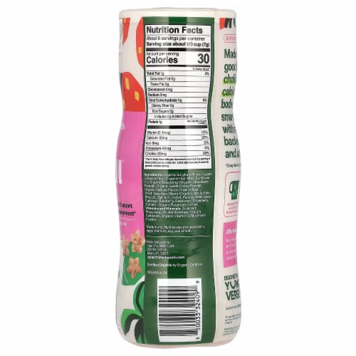 Yumi™ Organic Rice-Free Puffs 8+ Months Strawberry Basil Snack Puffs Tub Perspective: back