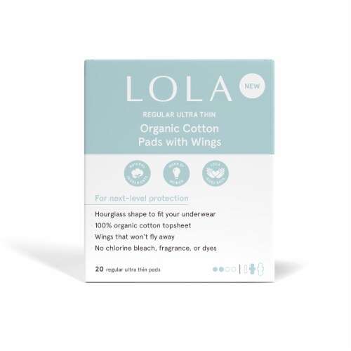 LOLA Ultra Thin Pads with Wings Regular Absorbency Unscented Perspective: back