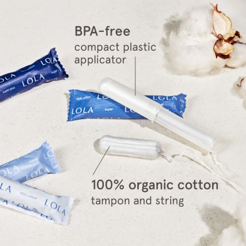 LOLA Compact Tampons Duo Pack Regular/Super Absorbency Unscented Perspective: back