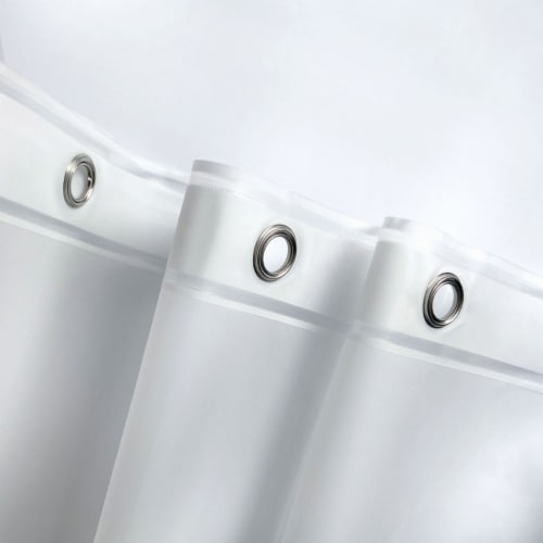 72&quot; W x 78&quot; H White PEVA Extra Heavy Weight Shower Liner - Liba Perspective: back