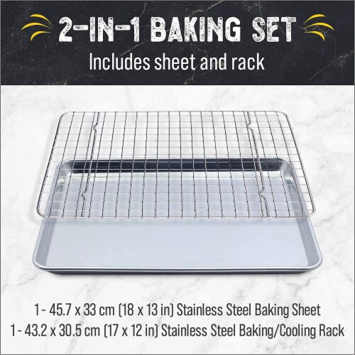 Nordic Ware 2 Piece Big Sheet with Oven-Safe Grid - Silver, 2 Piece - Kroger