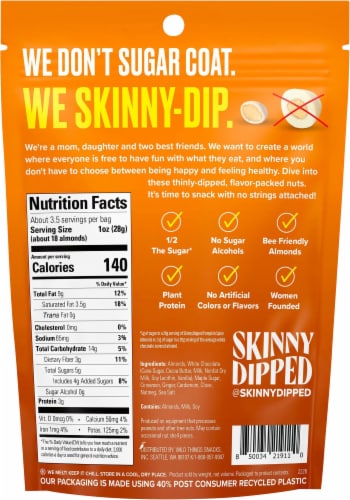 Skinny Dipped Pumpkin Spice Almonds Perspective: back